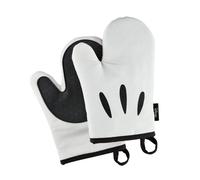 Prestige Disney Monochrome Mickey Mouse Oven Mitts Pair with Silicone Grip Pad, Oven Gloves Set of two 26 x 18cm, Black & White