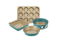 Nadiya x Prestige 0.8mm Bakeware Set, 4 Piece, Blue/Gold