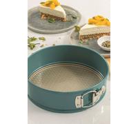 Prestige x Nadiya 23cm Springform Cake Tins for Baking - Non Stick Round 9 Inch Cake Tin, Dishwasher Safe Steel Bakeware, Teal & Gold