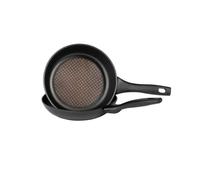 Prestige Nesting Cookware Frying Pan with Multi Size Lid - 24 & 26cm - Pack of 2
