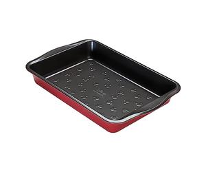 Prestige New Disney Bake with Mickey Mouse Roasting Tin Non Stick - Deep Large Baking Tray 33cm x 23cm, Carbon Steel Bakeware, Red & Black