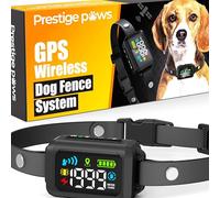 Prestige Paws GPS Tracker Collar for Dogs and Fence System - Waterproof Rechargeable Adjustable Dog Tracker Collar - Dog Tracking Collar - Portable Wireless Containment and Perimeter System for Dogs