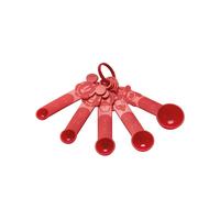 Prestige New Disney Bake with Mickey Mouse Measuring Spoons Sets - Nesting 5 Piece Set, ¼ Tsp to 1 Tbsp, Dishwasher Safe Measuring Spoons, Red