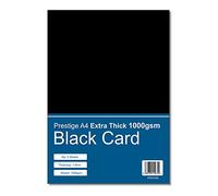 Prestige Sales Online Black Card A4 Extra Thick 1000gsm - 1.5mm Thick Mounting Craft Card - 5 Sheets