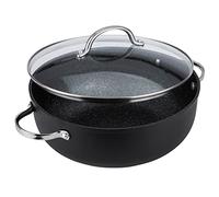 Prestige Scratch Guard Aluminium Chefs Casserole, 28cm/5.7L, Black
