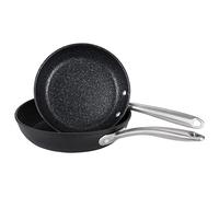Prestige Scratch Guard Aluminium Frypan Twin Pack, 21cm & 25cm (M.O), Black