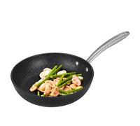 Prestige Scratch Guard Non Stick Frying Pan 25cm - Suitable as Induction Frying Pan, Scratch Resistant, Easy Cleaning Ceramic Exterior with Steel Base, Oven & Dishwasher Safe Cookware, Black