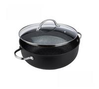Prestige Scratch Guard Black Round Aluminium Induction Suitable Non-Stick Shallow Casserole 28Cm