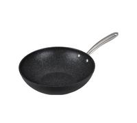 Prestige Scratch Guard Wok Non Stick 29cm - Induction Suitable Wok Pan, Scratch Resistant, Easy Cleaning Ceramic Exterior with Steel Base, Oven & Dishwasher Safe Cookware, Black