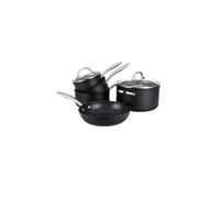 Prestige Scratch Guard Black Round Induction Suitable Dishwasher Safe Non-Stick Cookware Pan Set Pack Of 5