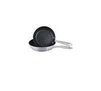 Scratch Guard Stainless Steel Non Stick Frying Pan Set, 25 and 29cm, Induction Suitable Prestige Silver One Size