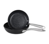 Prestige Scratch Guard Aluminium Frypan Twin Pack, 21cm & 25cm (M.O), Black