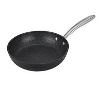 Prestige Scratch Guard Non Stick Frying Pan 25cm - Suitable as Induction Frying Pan, Scratch Resistant, Easy Cleaning Ceramic Exterior with Steel Base, Oven & Dishwasher Safe Cookware, Black