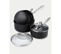 Prestige Scratch Guard Non Stick Saucepan Set of 3 Grey Marl