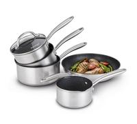 Prestige Scratch Guard Silver Round Stainless Steel Non-Stick Cookware Pan Set Pack Of 5