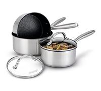Prestige Scratch Guard Saucepan Set Stainless Steel Non Stick Induction Cookware