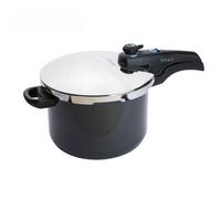 Prestige Smart Plus Black Round Anodised Aluminium Induction Suitable Pressure Cooker With Locking Lid 6L