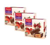 Prestige Strawberry Cream Cake Bars 300g | Sponge Cake Bars | 10 Cake Bars in a Pack | No GMO | No Hydrogenated Fats | Tempting Dessert (Strawberry Cream Bars, 3 Pack)