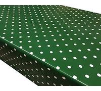 Prestige Tablecloths Polka Dot Spot PVC Vinyl Wipe Clean Tablecloth (Forest Green, Round - 138cm Diameter)