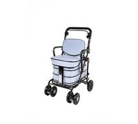 Prestige Walk and Rest Royal Shopping Trolley with Seat & Armrest/Walking Frame/Seated Mobility Trolley/Stroller/Walking Trolley (Fully Assembled in UK Ready to USE!) (Sky Blue)