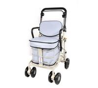 Prestige Walk and Rest Royal Shopping Trolley with Seat & Armrest/Walking Frame/Seated Mobility Trolley/Stroller/Walking Trolley (Fully Assembled in UK Ready to USE!) (Sky Blue)