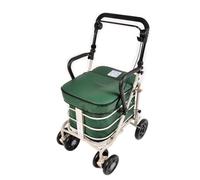 Prestige Walk and Rest Shopping Trolley with Seat & Armrest/Walking Frame/Seated Mobility Trolley/Stroller/Walking Trolley (Fully Assembled in UK Ready to USE!) (Forest Green)