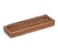 Prestige Wicker Long Shallow Wicker Display Basket, Brown, One Size