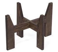 Prestige Wicker Retail Shopper Baskets Holder, Wooden Stand, Dark Brown Finish