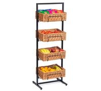 Prestige Wicker Wicker Baskets Display Floor Stand Extra Large, Brown