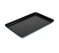 Prestige x Nadiya Oven Tray Non Stick - Large Baking Tray, Durable Anti Warp Steel, Freezer & Dishwasher Safe Bakeware, 38 x 25cm, Teal with Black Interior, 10" x 15"