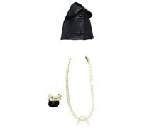 PrestigeApplause Necklace Bracelet Beads with Black Hat Combo Set Cream White Igbo Edo Elephant-Tusk-Red Coral Groom men African Beads Jewellery Wedding Set - For Male