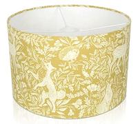 Prestigious Country Life Woodland Forest Beige / Denim / Ochre Scandi Drum lampshade Active (Diameter 35cm (14"), Ochre)