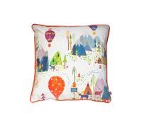 Prestigious Textiles Away We Go Printed Piped Kids Cushion in Orange | Size: 55 cm x 55 cm Prestigious Textiles Orange 55 cm x 55 cm