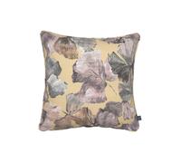 Prestigious Textiles Hanalei Tropical Leaf Printed Pipe Trimmed Cushion in Amber | Size: 43 cm x 43 cm Prestigious Textiles Amber 43 cm x 43 cm
