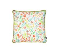 Prestigious Textiles Secret Garden Floral Printed Piped Cushion in Green | Size: 43 cm x 43 cm Prestigious Textiles Green 43 cm x 43 cm