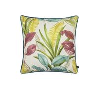 Prestigious Textiles Sumba Floral Printed Cushion in Aqua | Size: 50 cm x 50 cm Prestigious Textiles Aqua 50 cm x 50 cm