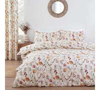 Prestigious Textiles Sundour Grove Design Stunning Floral & Butterfly Design Duvet Cover Set in Multi Colour on a Natural Background Single Bed Grove