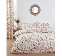 Prestigious Textiles Sundour Grove Stunning Floral & Butterfly Design Duvet Cover Set in Multi Colour on a Natural Background Superking Bed