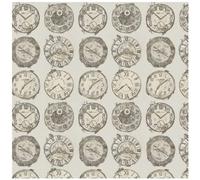 Prestigious Textiles Vintage Clock Face Wallpaper Grey Silver London Design Monochrome Paste The Wall