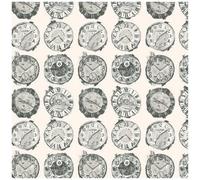 Prestigious Textiles Vintage Clock Face Wallpaper Monochrome Grey White London Design Paste The Wall