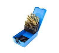 Presto 09565M25 High Speed Steel Split Point Titanium Coated Jobber Drill Set, 1mm-13mm Diameter, 1.0mm Increments, 25 Piece