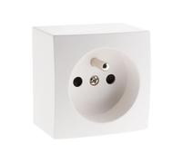 Presto 16A 2P+T Single Surface-Mounted Socket - White - Zenitech