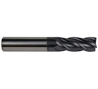Presto 408486.0 Solid Carbide Factory Standard Plain Shank 4-flute End Mill, 6.00mm Diameter, 50mm Length, 15mm Flute Length