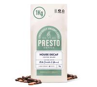 Presto Coffee | Decaffeinated Speciality Coffee Beans 1kg | Light Roast | Chocolatey & Peanuty | Rainforest Alliance Certified 50% Arabica / 50%