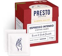 Presto Coffee Espresso Intenso Coffee Bags, 80g - Medium Roast - Convenient Single-Serve Bags - Ideal for On-the-Go Brewing