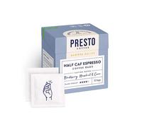 Presto Coffee Half Caf Espresso Coffee Bags, 80g - Dark Roast, Half Caffeine - Balanced Flavor in Convenient Single-Serve Bags
