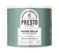 Presto Coffee - House Decaf Instant Coffee - 500g - Smooth and Balanced - Milk Chocolate and Almond Notes - Arabica Single Origin - B Corp Certified