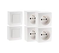 Presto Series 2 Two-Way Switches + 4 x 16A Surface-Mounted Sockets White Zenitech