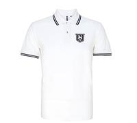 Preston 1940-1960s Retro Football Iconic Polo Embroidered Logo White/Navy