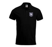 Preston 1940-1960s Retro Football Polo Embroidered Logo Black
